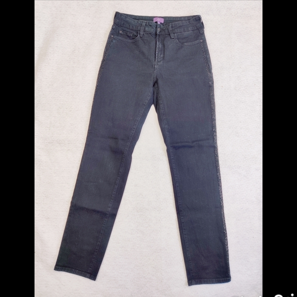 NYDJ Legging Jeans Size 6 Black Stretch Made in USA Jegging Pants Women's M - Picture 3 of 14